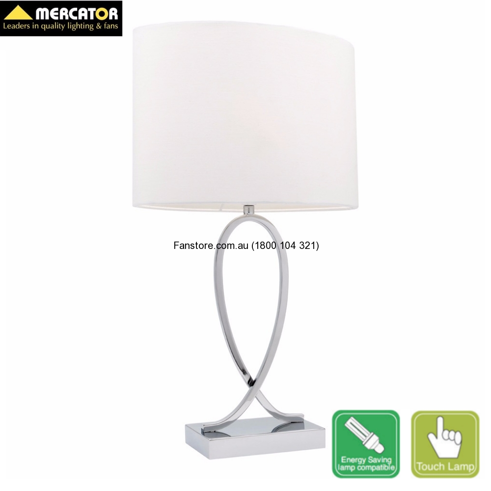 White Campbell Touch Table Lamp Small
