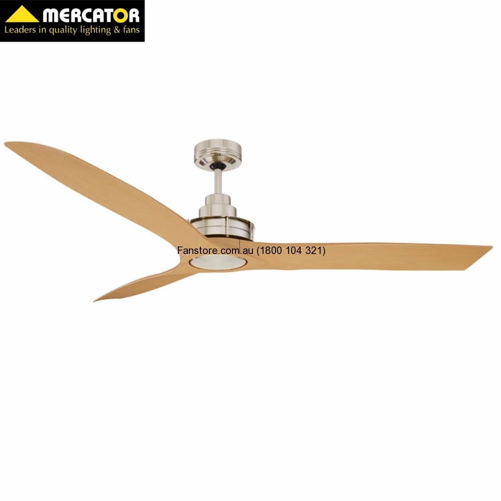 Flinders 56 Ceiling Fan Brushed Chrome Maple Blades No Light Fc510143bc