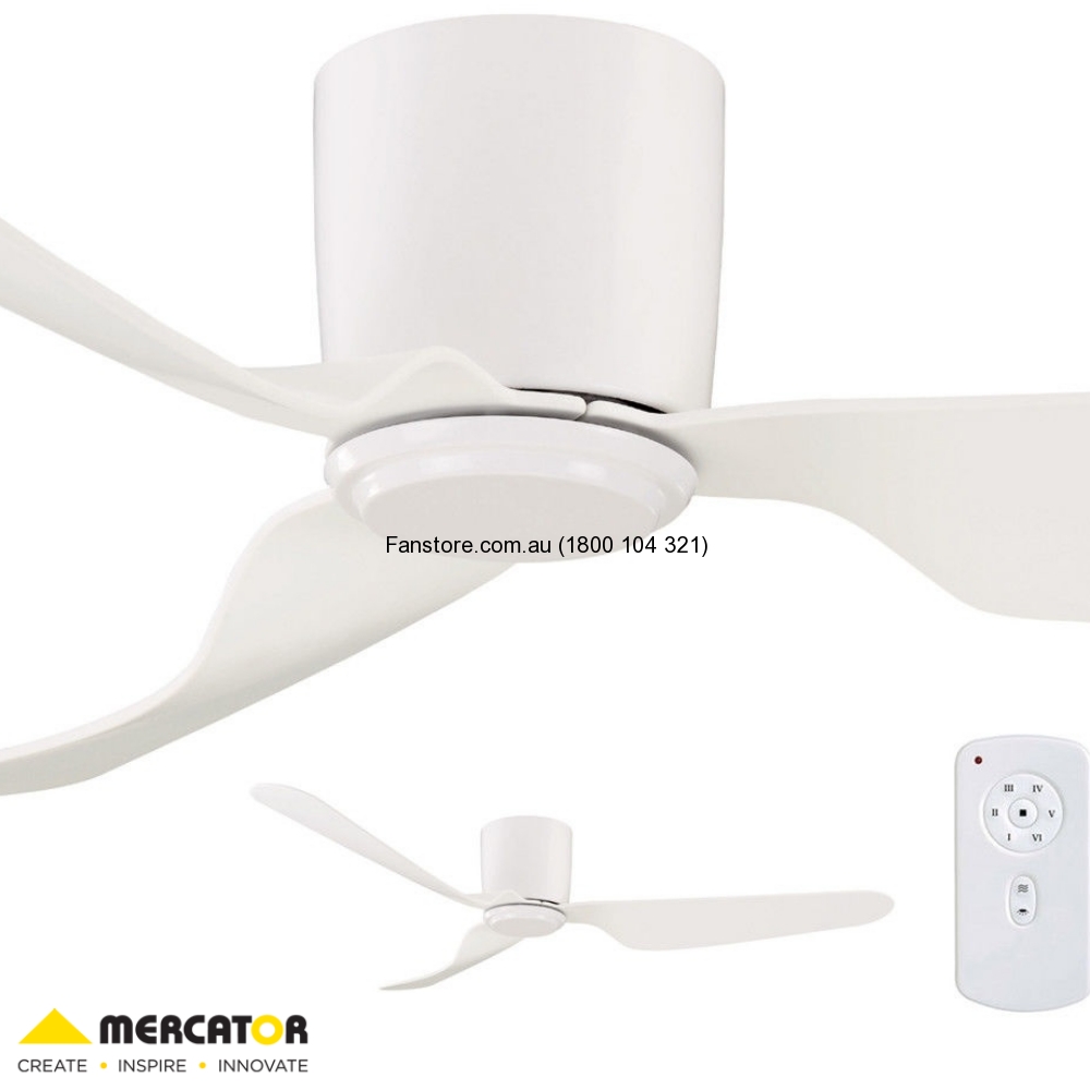 Mercator City Dc Ceiling Fan With Remote Low Profile White 52 Fc380134wh