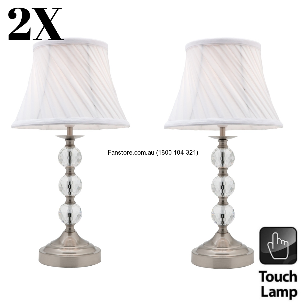 Owen Pair Touch lamps Brushed Chrome