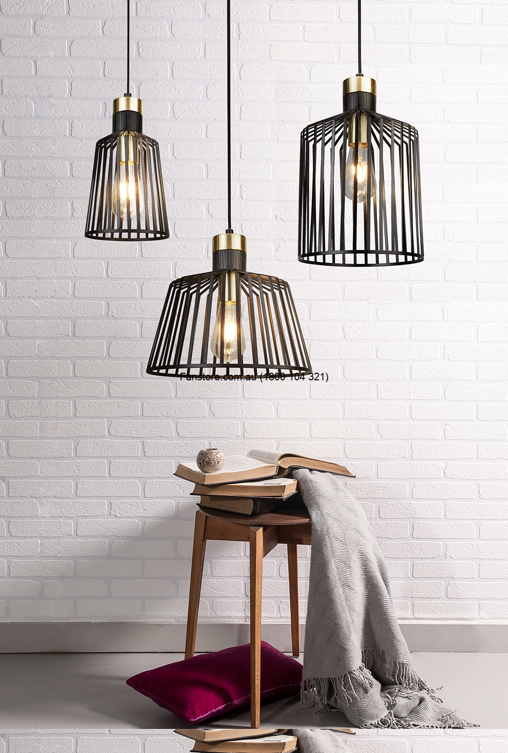 black mini pendant light